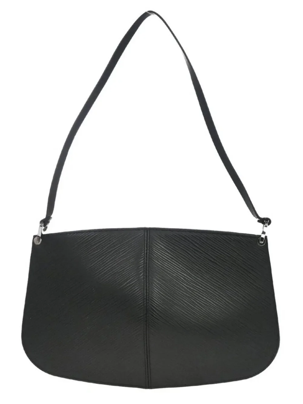 Louis Vuitton Black Epi Pochette Demi-lune Handbag